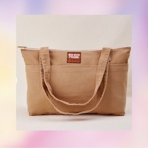 tan xl zip tote from big bud press